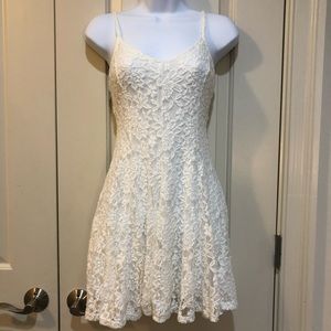 American Eagle lace dress white skater fit flare S